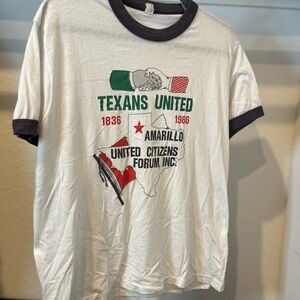 Vtg Screen Stars Men’s Texans United Amarillo UCF Ringer Shirt Size XL Political